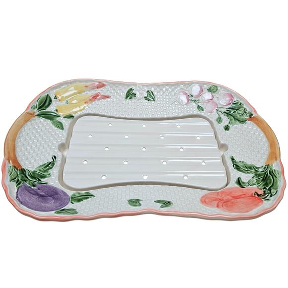 Vintage Shafford Pick Of The Crop Large Serving Platter Dish Straining Tray RARE - Picture 2 of 10